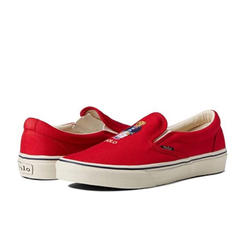 New Polo Ralph Lauren Men's Keaton Polo Bear Canvas Sneaker